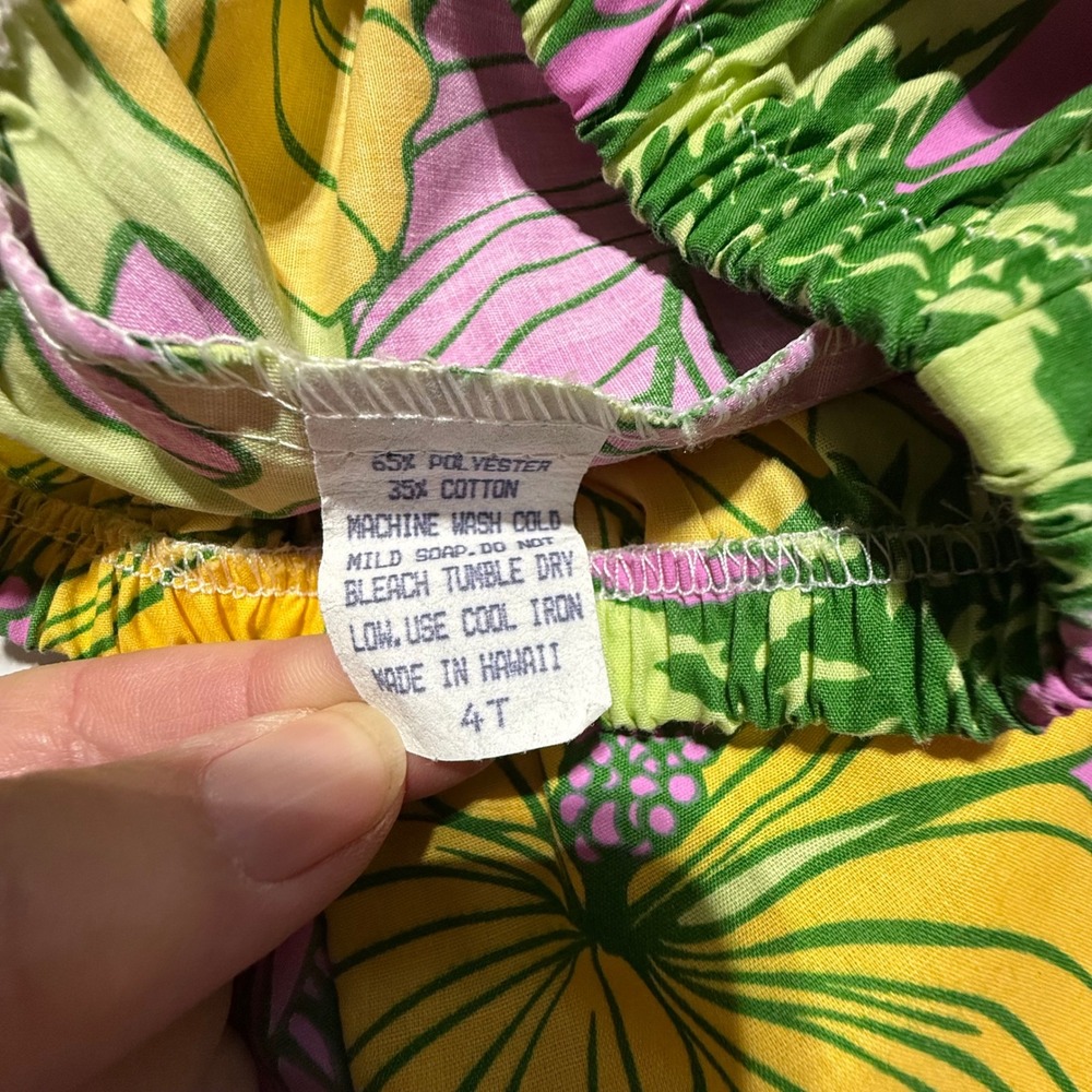Vintage Paradise Style Hawaii Toddler 4T Floral Hawaiian Shorts Set Top Set - Picture 7 of 7